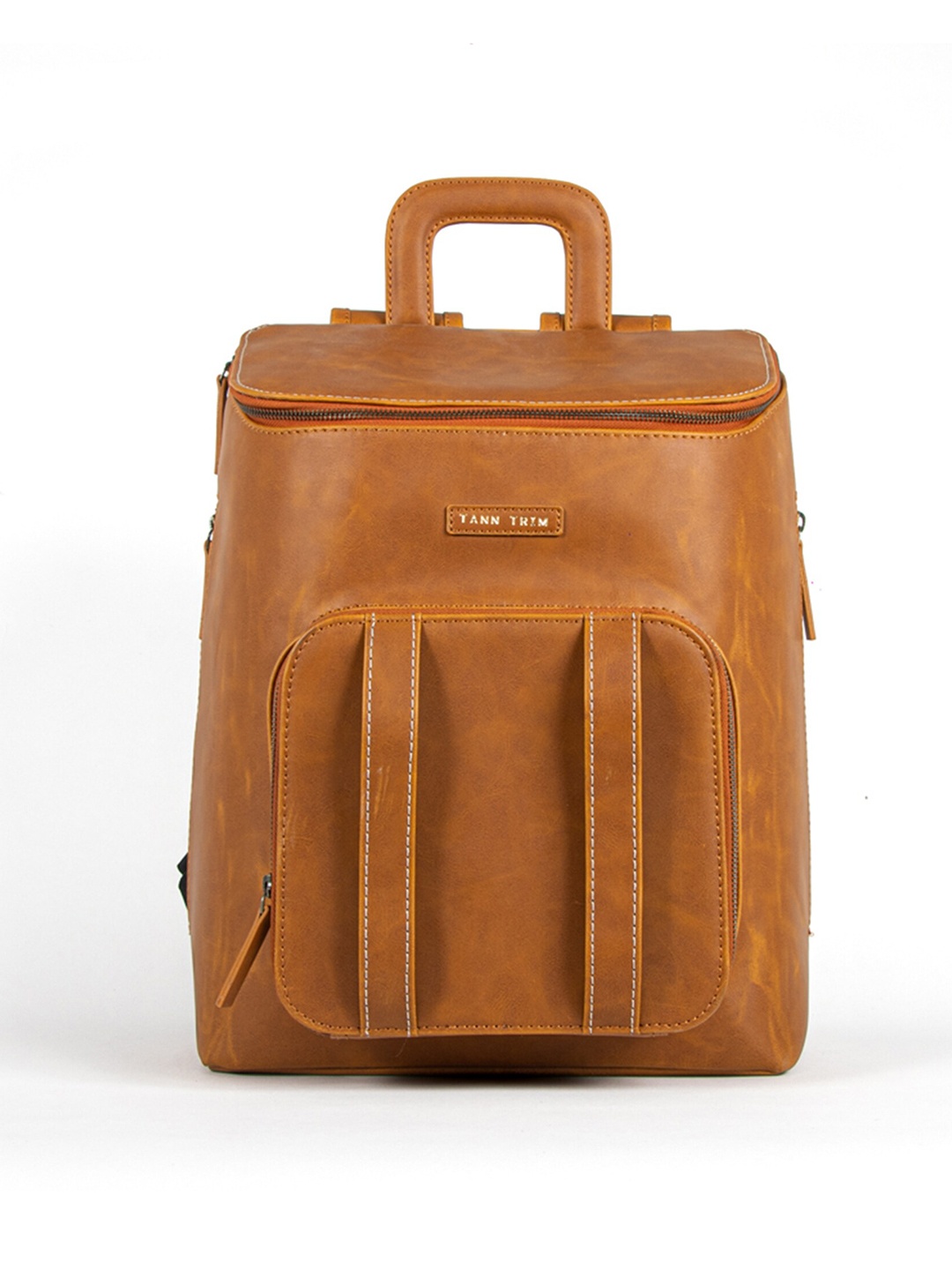 

TANN TRIM Unisex Padded 14 inch Laptop Backpack, Tan