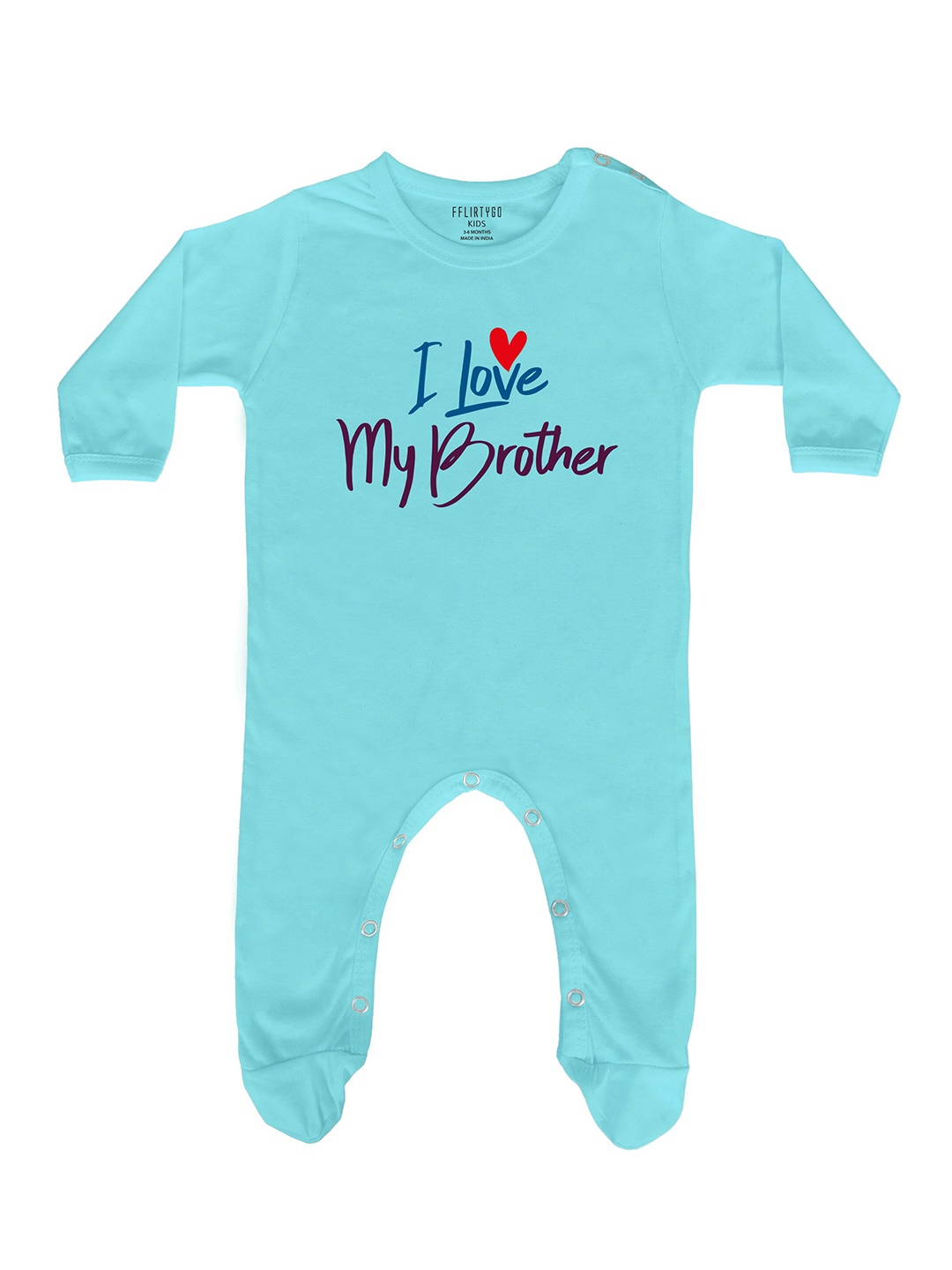 

FflirtyGo Infants Unisex Printed Cotton Sleepsuit, Blue