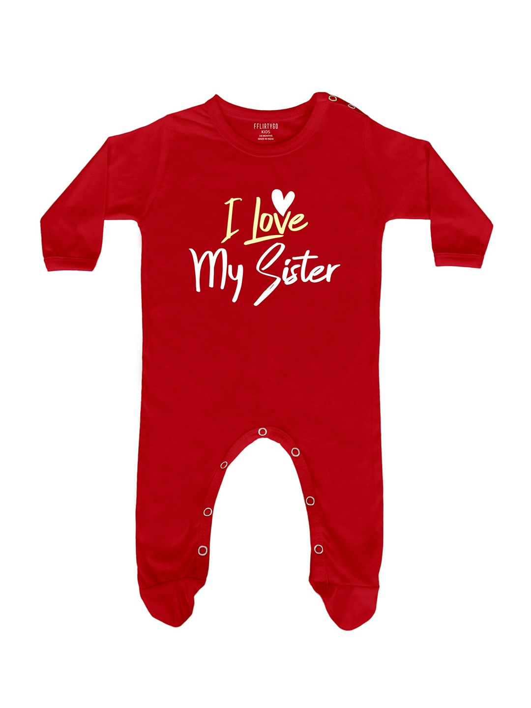 

FflirtyGo Infants Unisex Printed Cotton Sleepsuit, Red