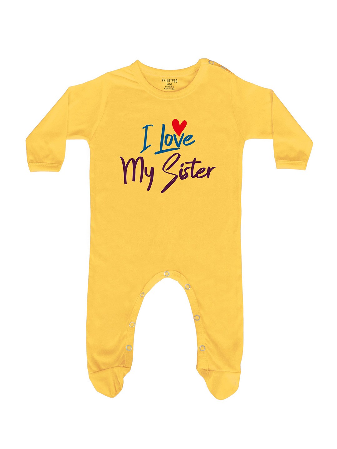 

FflirtyGo Infants Unisex Printed Cotton Sleepsuit, Yellow