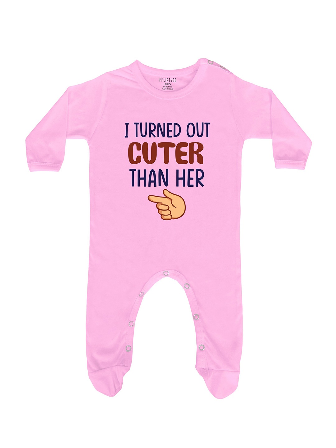 

FflirtyGo Infants Unisex Printed Cotton Sleepsuit, Pink