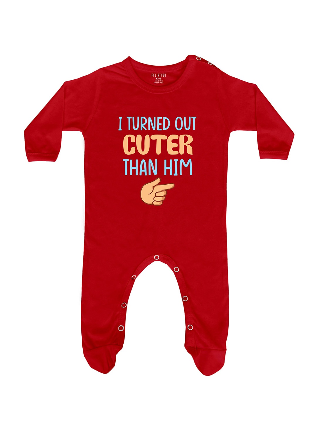 

FflirtyGo Infants Unisex Printed Cotton Sleepsuit, Red