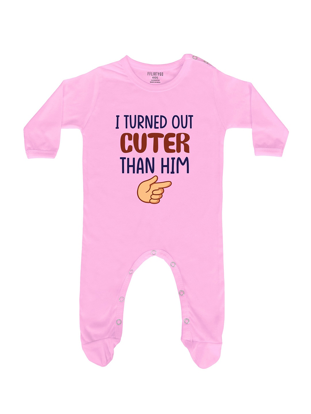 

FflirtyGo Infants Unisex Printed Cotton Sleepsuit, Pink