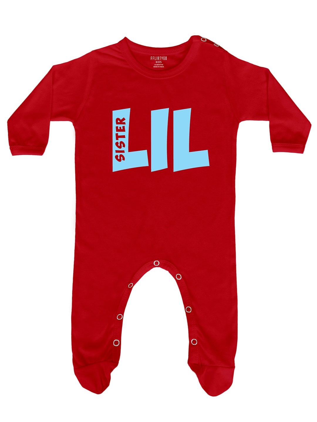 

FflirtyGo Infants Typography Printed Cotton Sleepsuit, Red