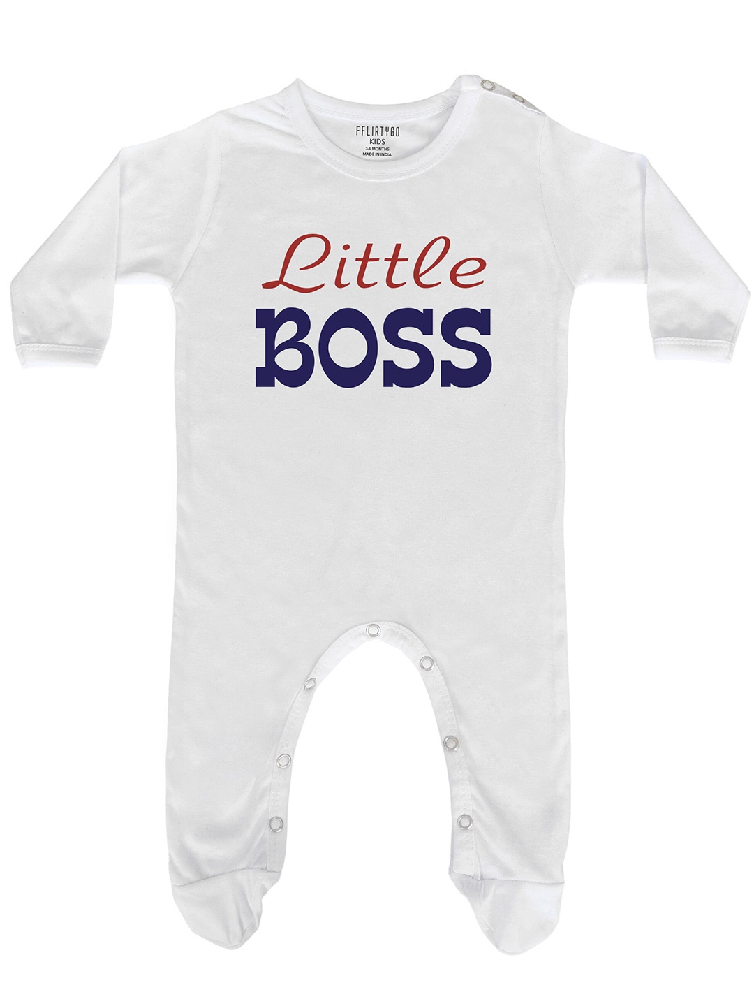 

FflirtyGo Infants Unisex Printed Cotton Sleepsuit, White