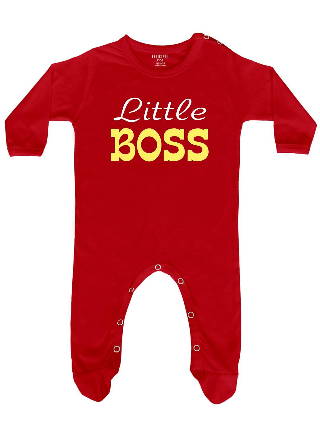 

FflirtyGo Infants Unisex Printed Cotton Sleepsuit, Red