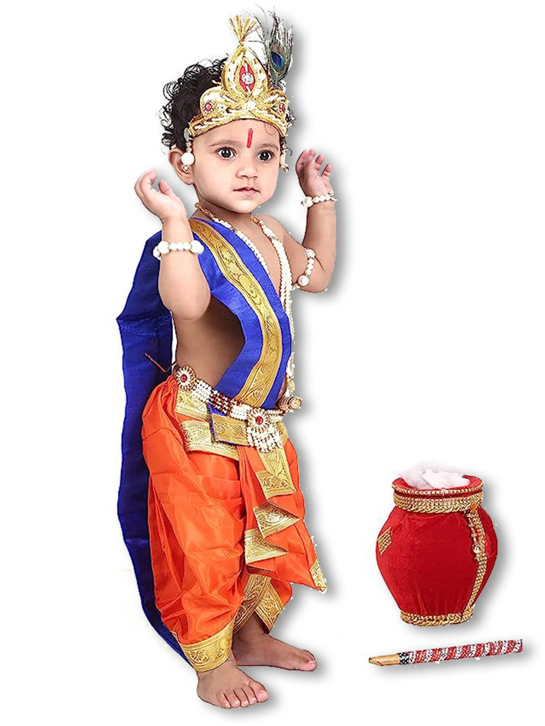 

RAJ FANCY DRESSES Kids Shri Krishna Clothing Set With Accessories, Blue