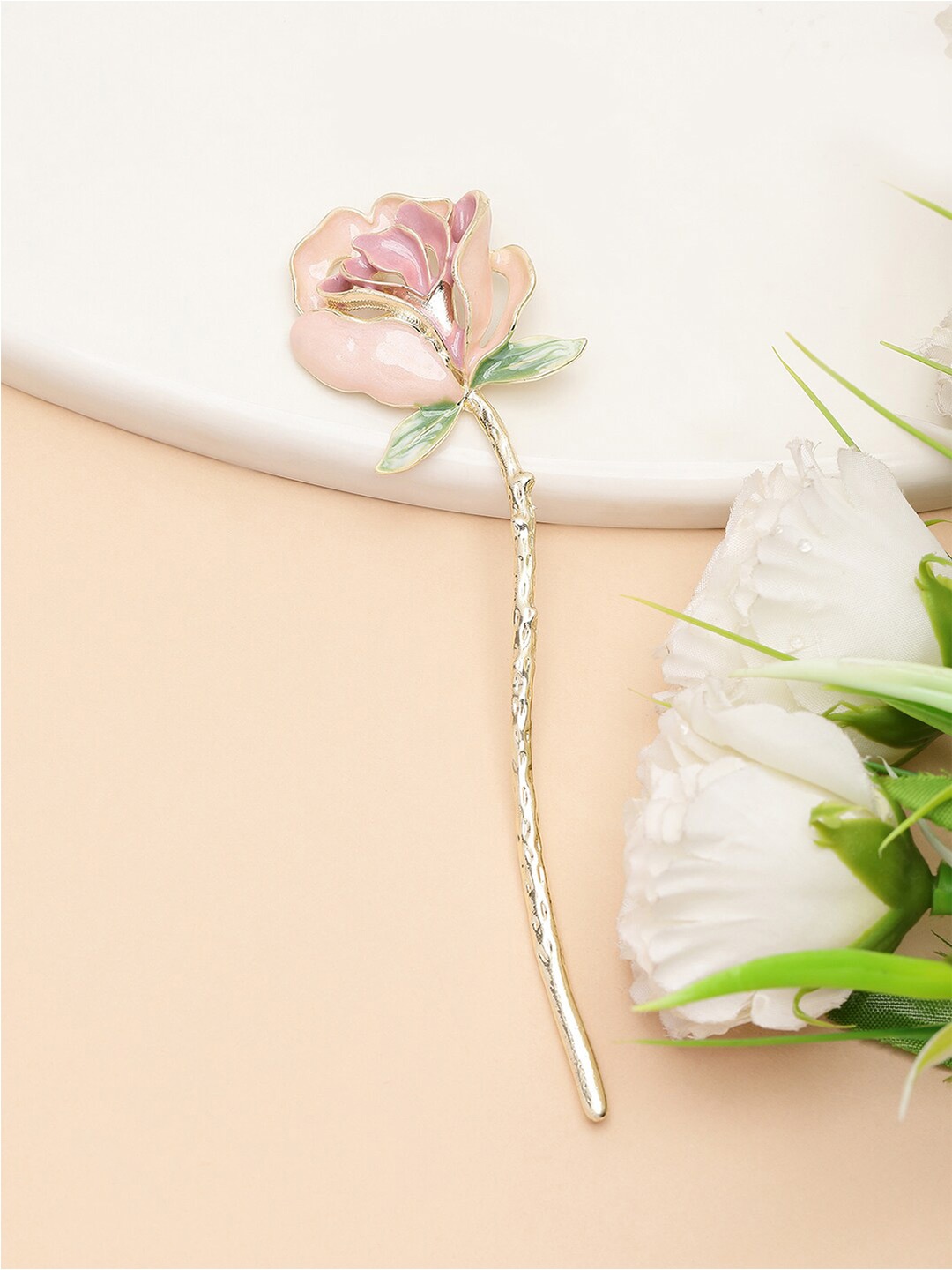 

VOGUE PANASH Women Gold-Plated Rose Shaped Hairstick