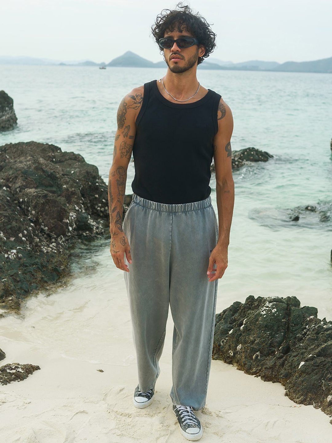 

Bonkers Corner Relaxed-Fit Cotton Track Pants, Grey