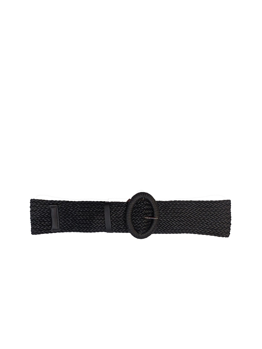 

CARPISA Women Braided Stretchable Canvas Belt, Black