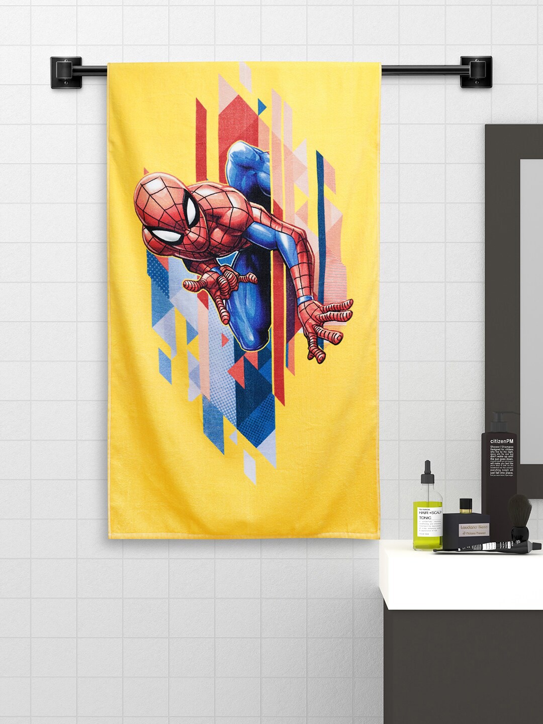 

SPACES Yellow Printed 380 GSM Pure Cotton Bath Towel