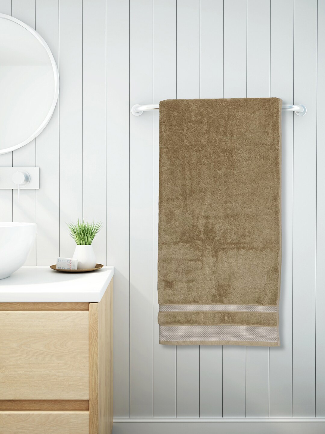 

SPACES Beige 600 GSM Pure Cotton Bath Towel, Gold