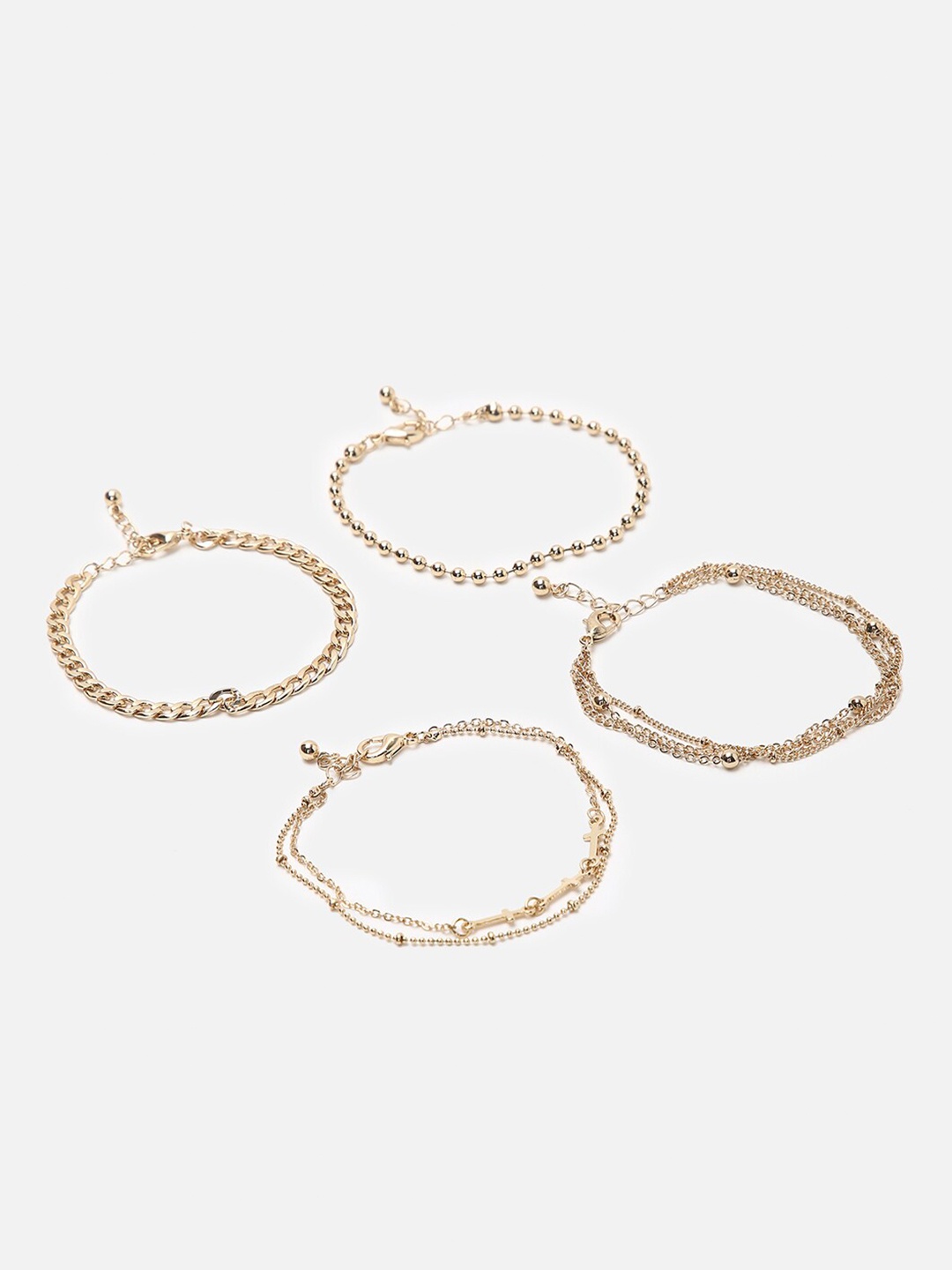 

FOREVER 21 Set Of 4 Gold-Toned Silver Link Bracelets