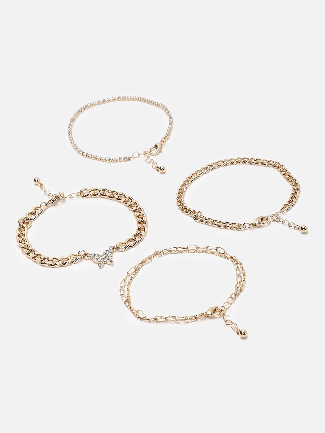 

FOREVER 21 Set Of 4 Gold-Plated Bracelets