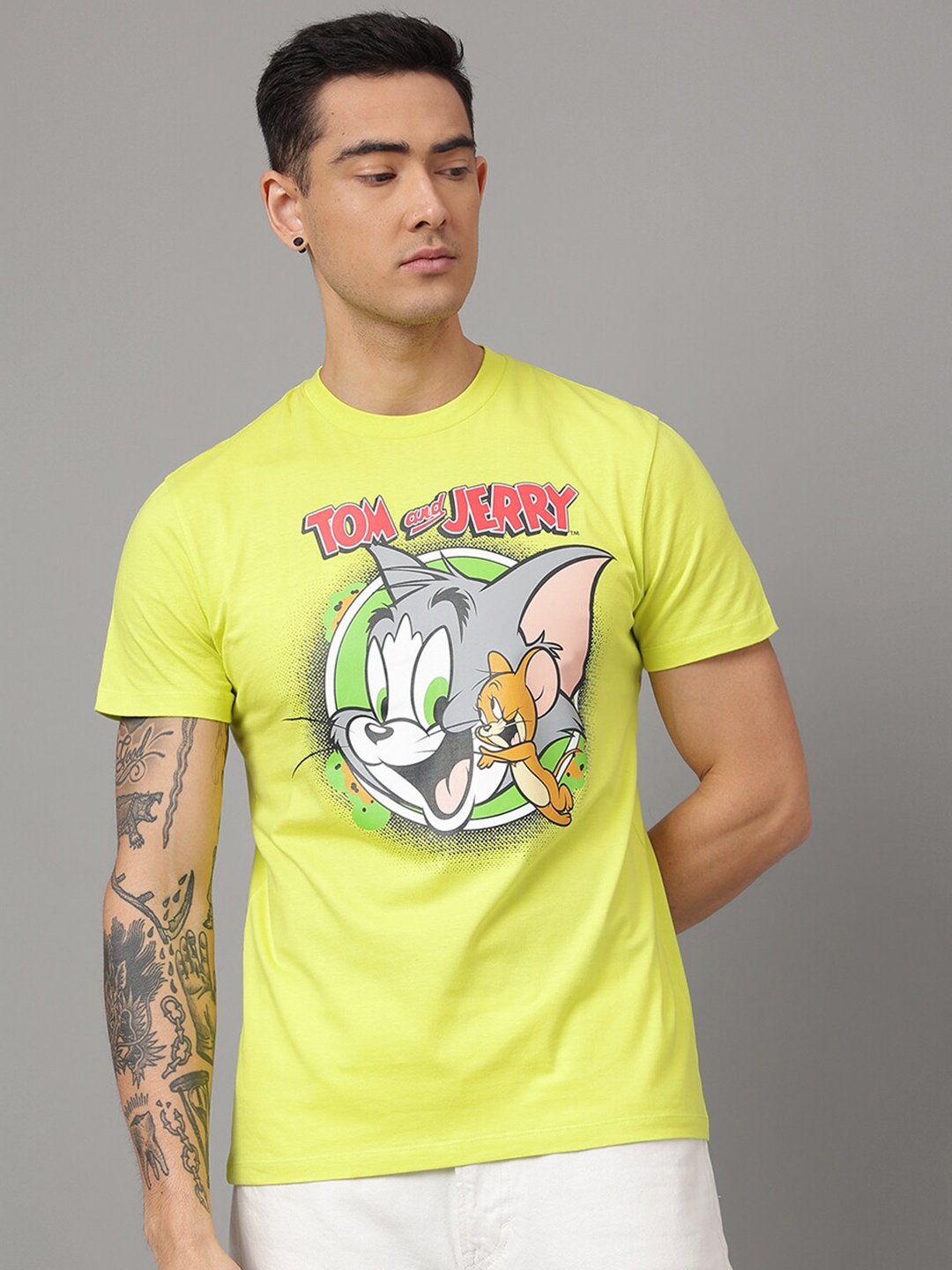 

Free Authority Tom & Jerry Printed Regular Fit Cotton T-Shirt, Yellow