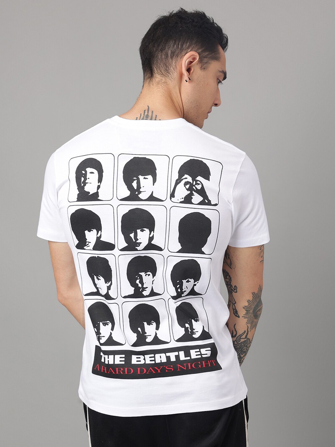 

Free Authority The Beatles Printed Relaxed Fit Cotton T-Shirt, White