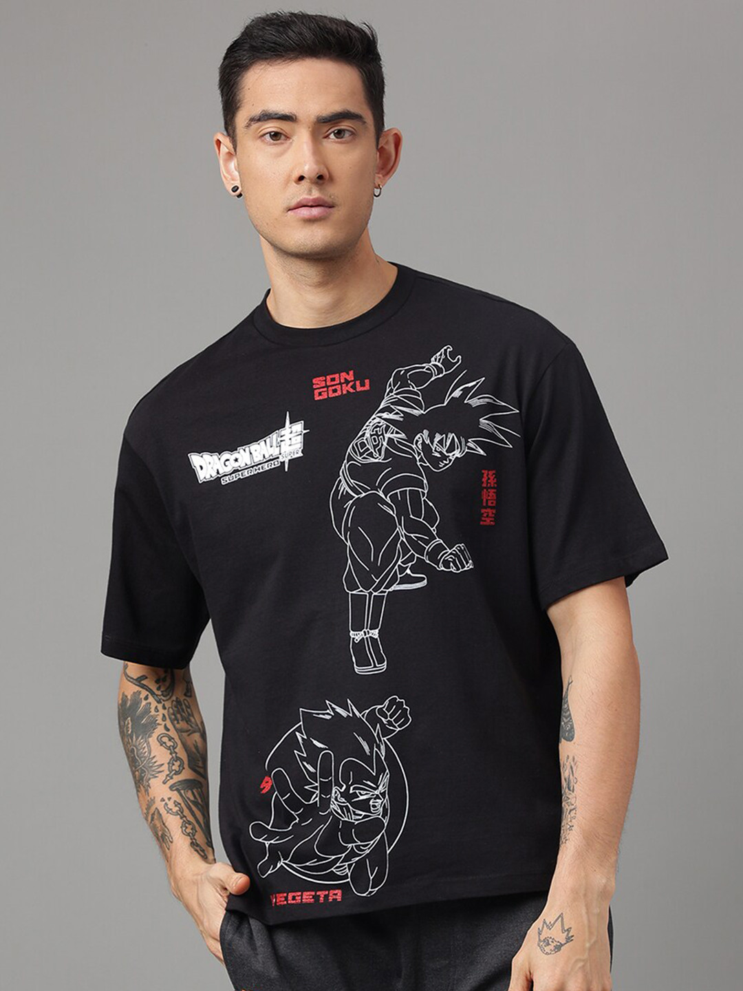 

Free Authority Dragon Ball Z Printed Round Neck Loose Fit T-shirt, Black