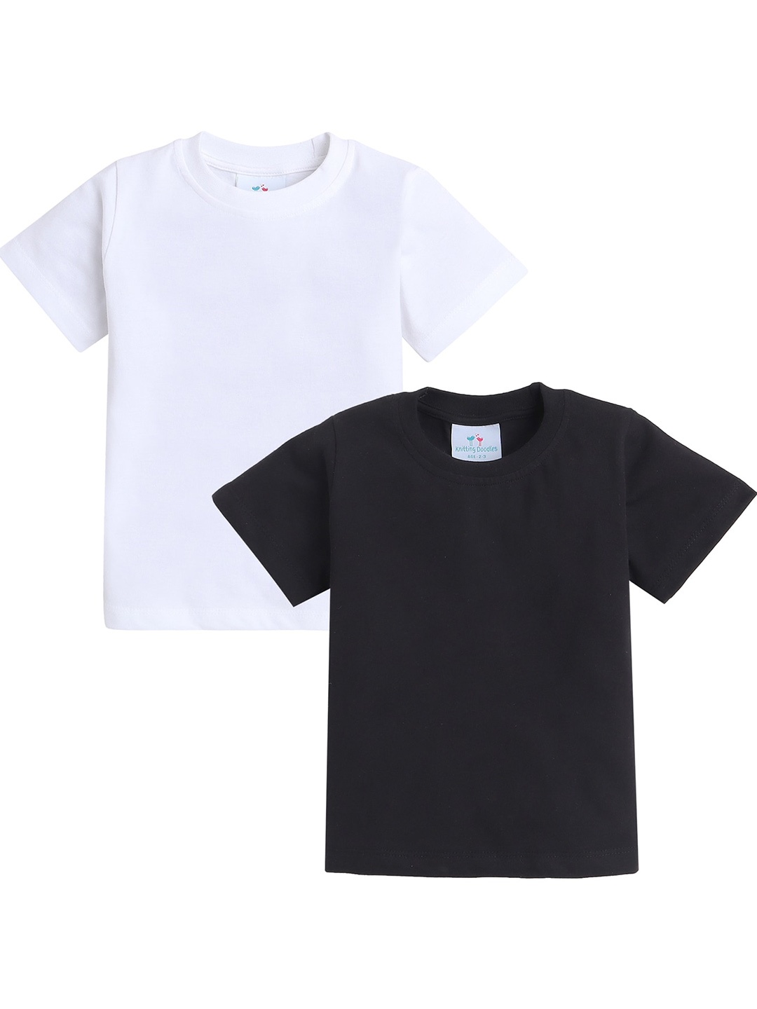 

Knitting Doodles Boys Pack Of 2 Cotton Casual T-shirt, White