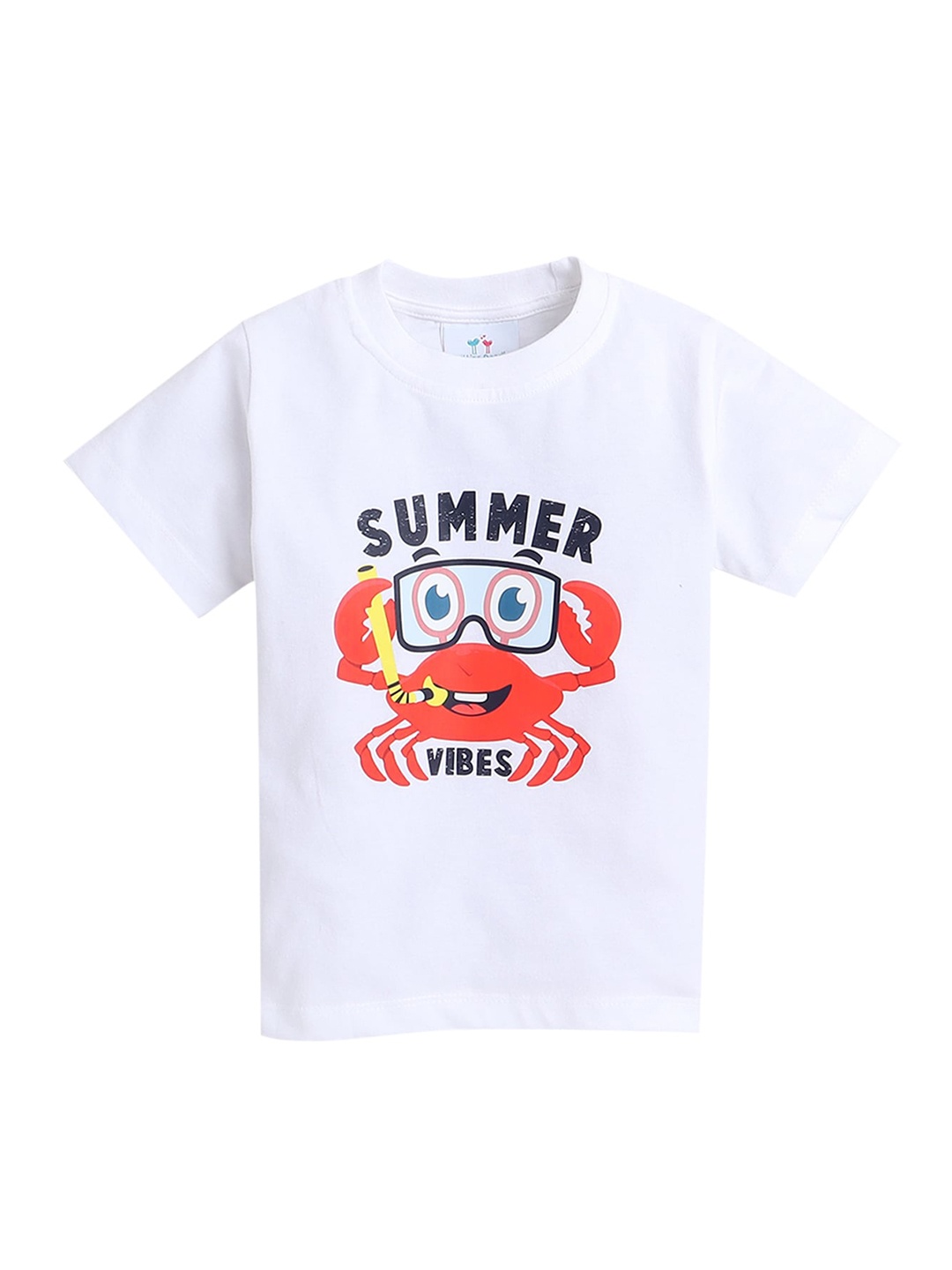 

Knitting Doodles Boys Graphic Printed Round Neck Cotton T-shirt, White