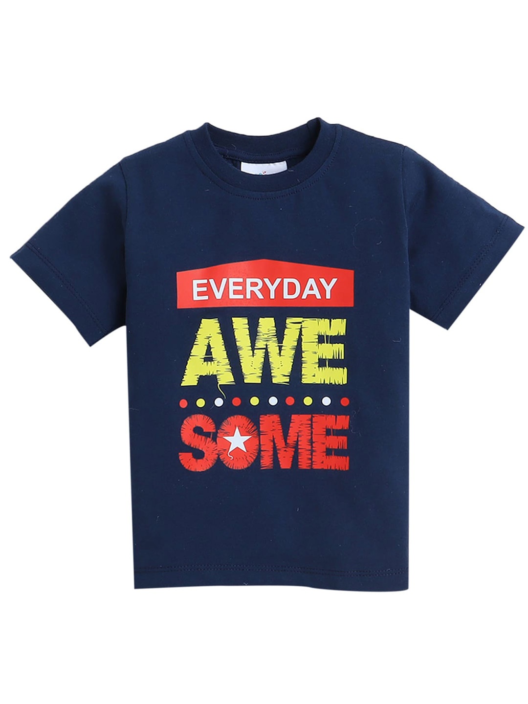 

Knitting Doodles Boys Typography Printed Regular Fit Cotton Casual T-Shirt, Blue