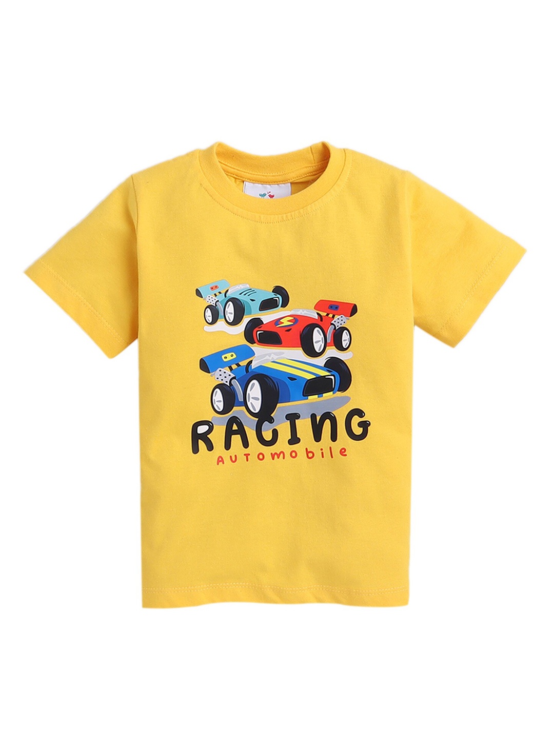 

Knitting Doodles Boys Graphic Printed Round Neck Regular Fit Cotton T-Shirt, Yellow