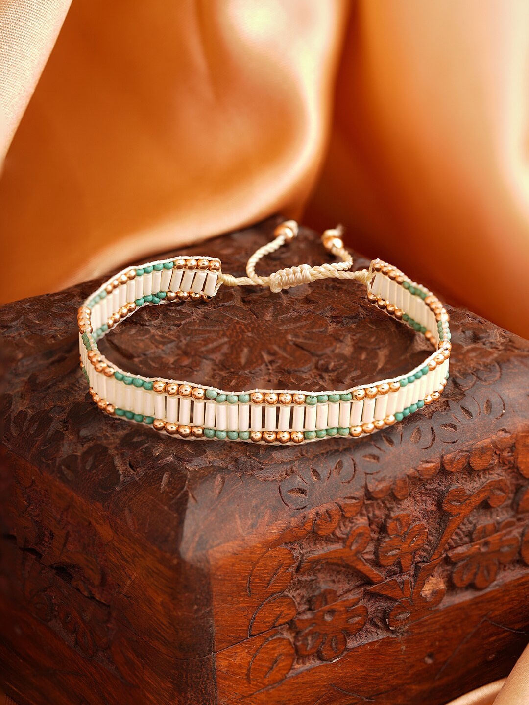 

Accessorize Beaded Friendship Cuff Bracelet, Gold