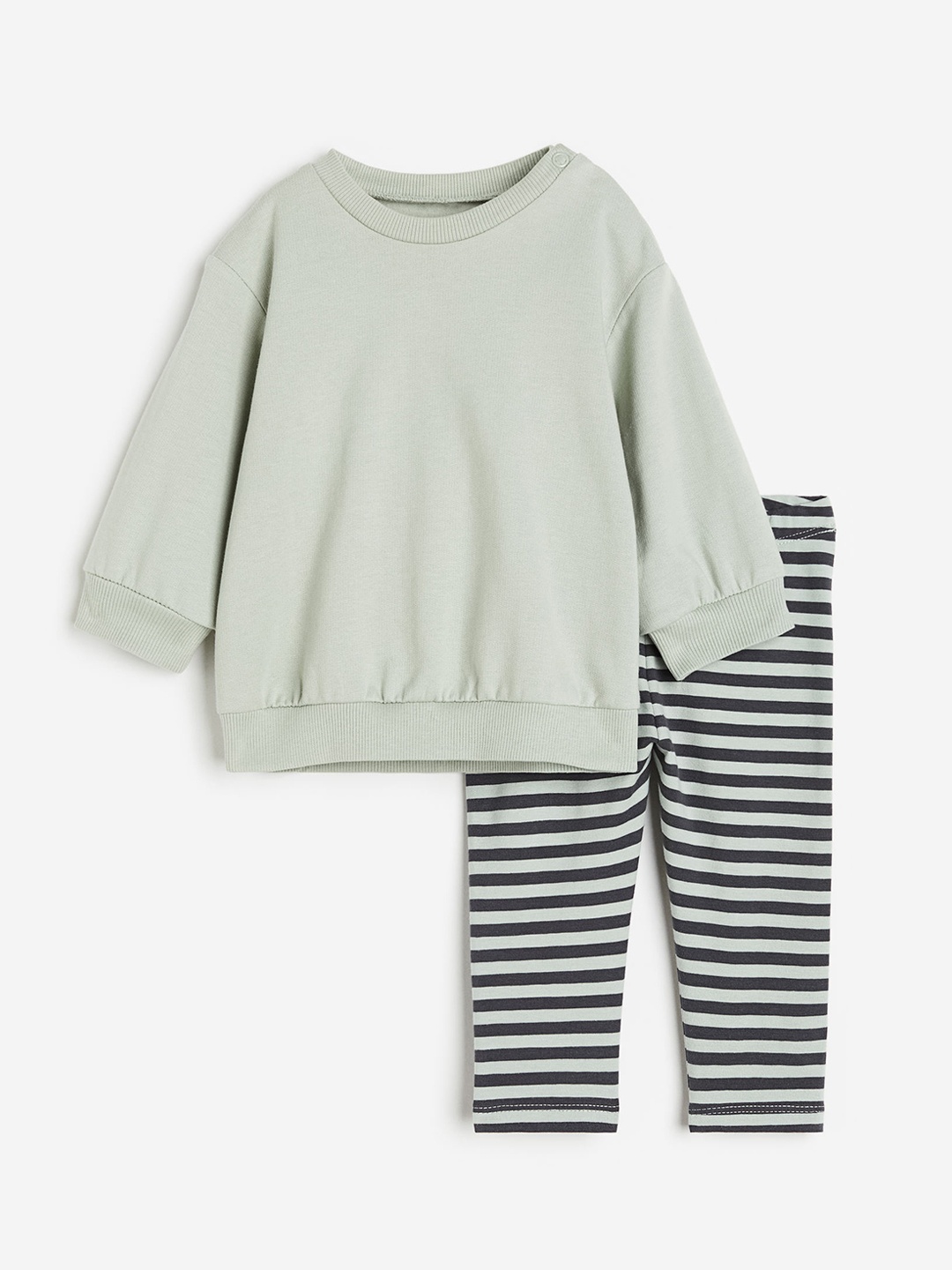 

H&M Boys 2-Piece Sweatshirt & Leggings Set, Green