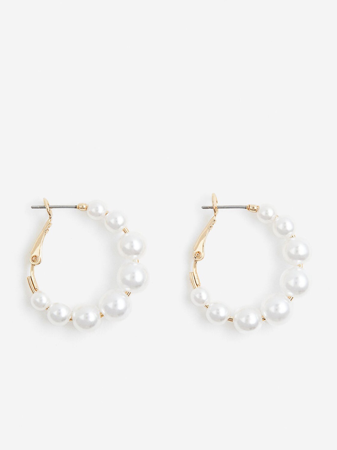 

H&M Beaded Hoop Earrings, Gold