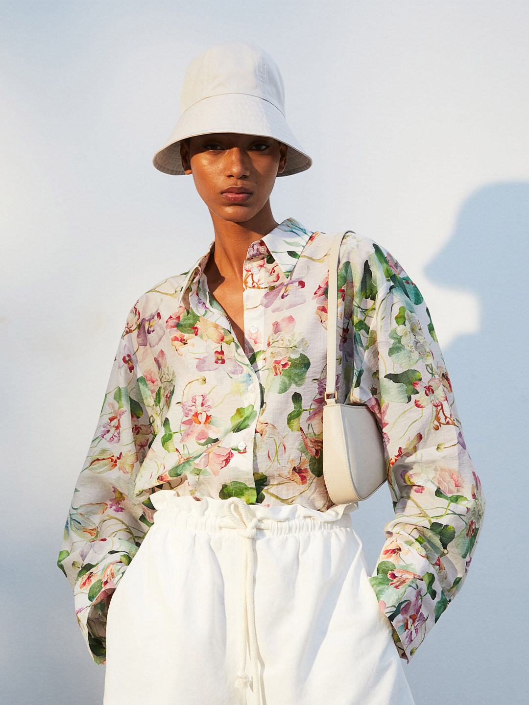 

H&M Lyocell-Blend Shirt, Cream
