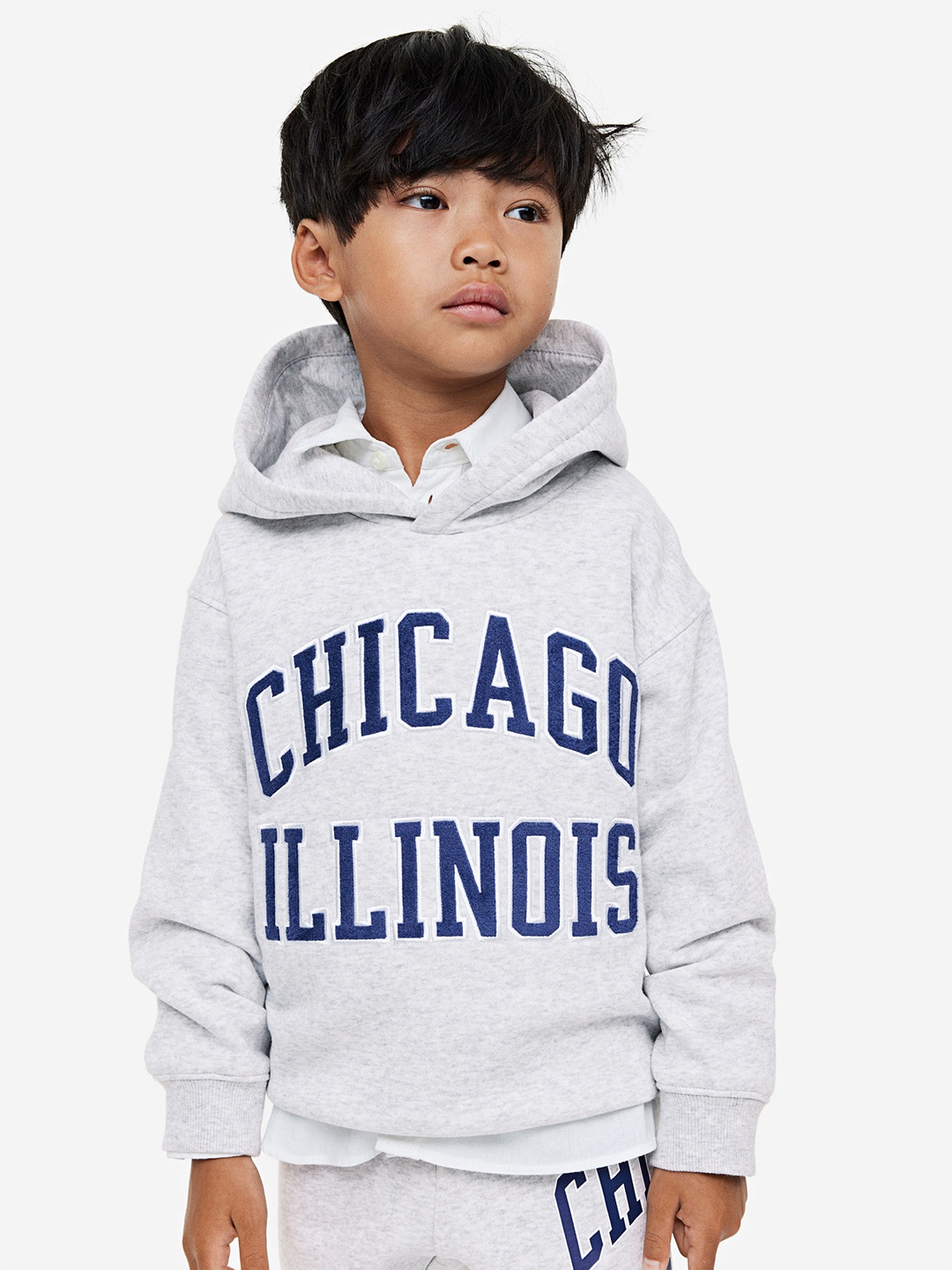 

H&M Boys Printed Hoodie, Grey