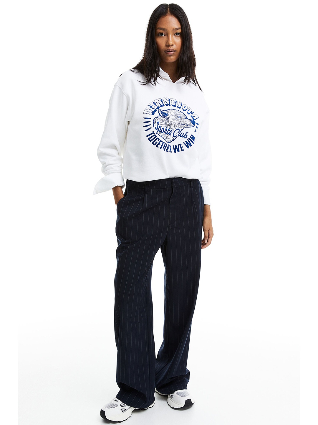 

H&M Motif-Detail Sweatshirt, White