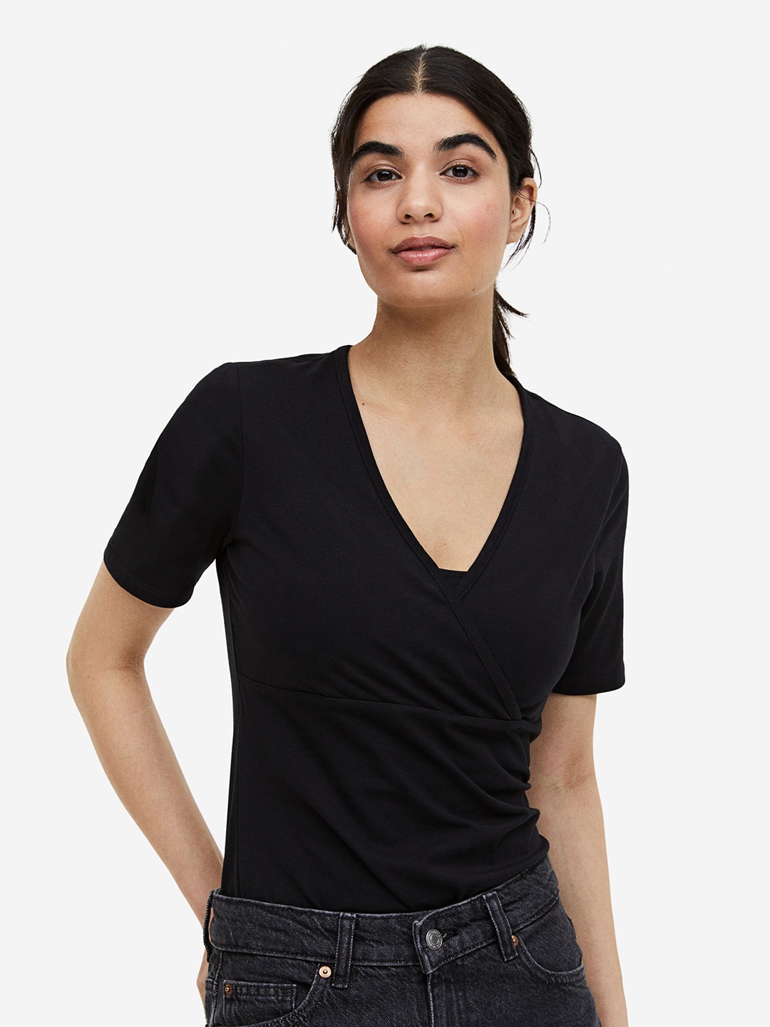 

H&M MAMA 2-Pack Nursing Tops, Black