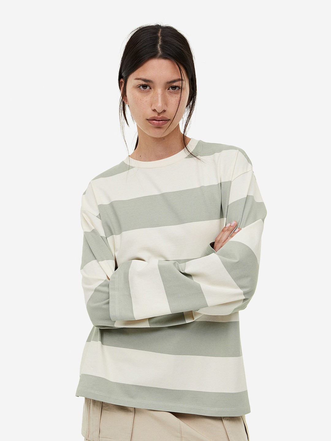 

H&M Oversized Cotton Top, Green