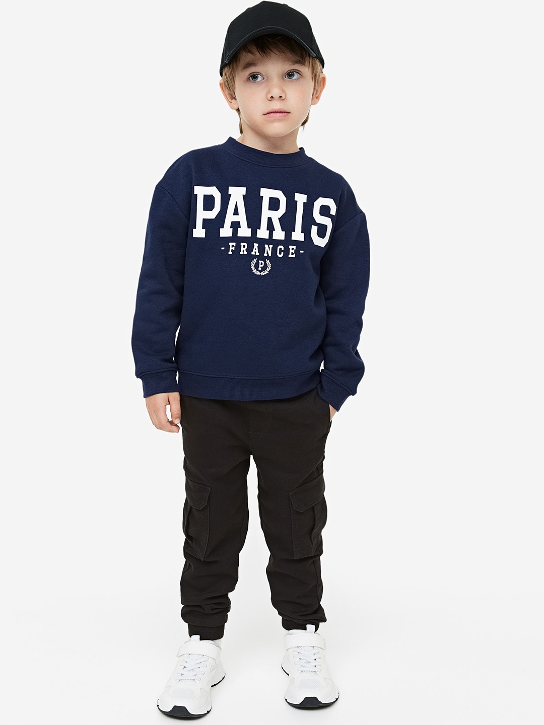 

H&M Boys Slim Fit Cargo Trousers, Black