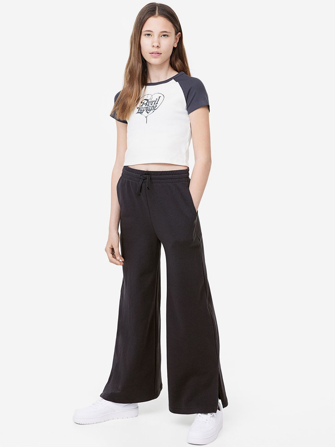 

H&M Girls Wide Joggers, Black
