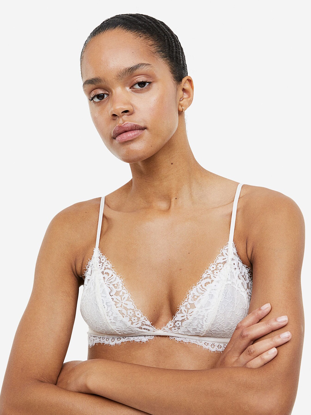 

H&M Lace Padded Bra, White