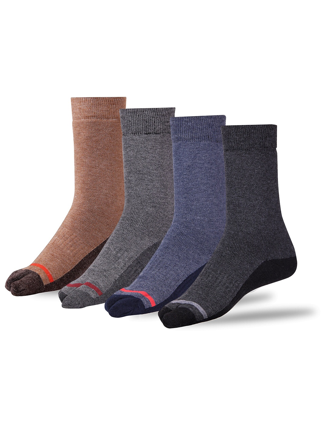 

RC. ROYAL CLASS Women Pack Of 4 Soft & Thick Warm Calf-length Socks, Brown