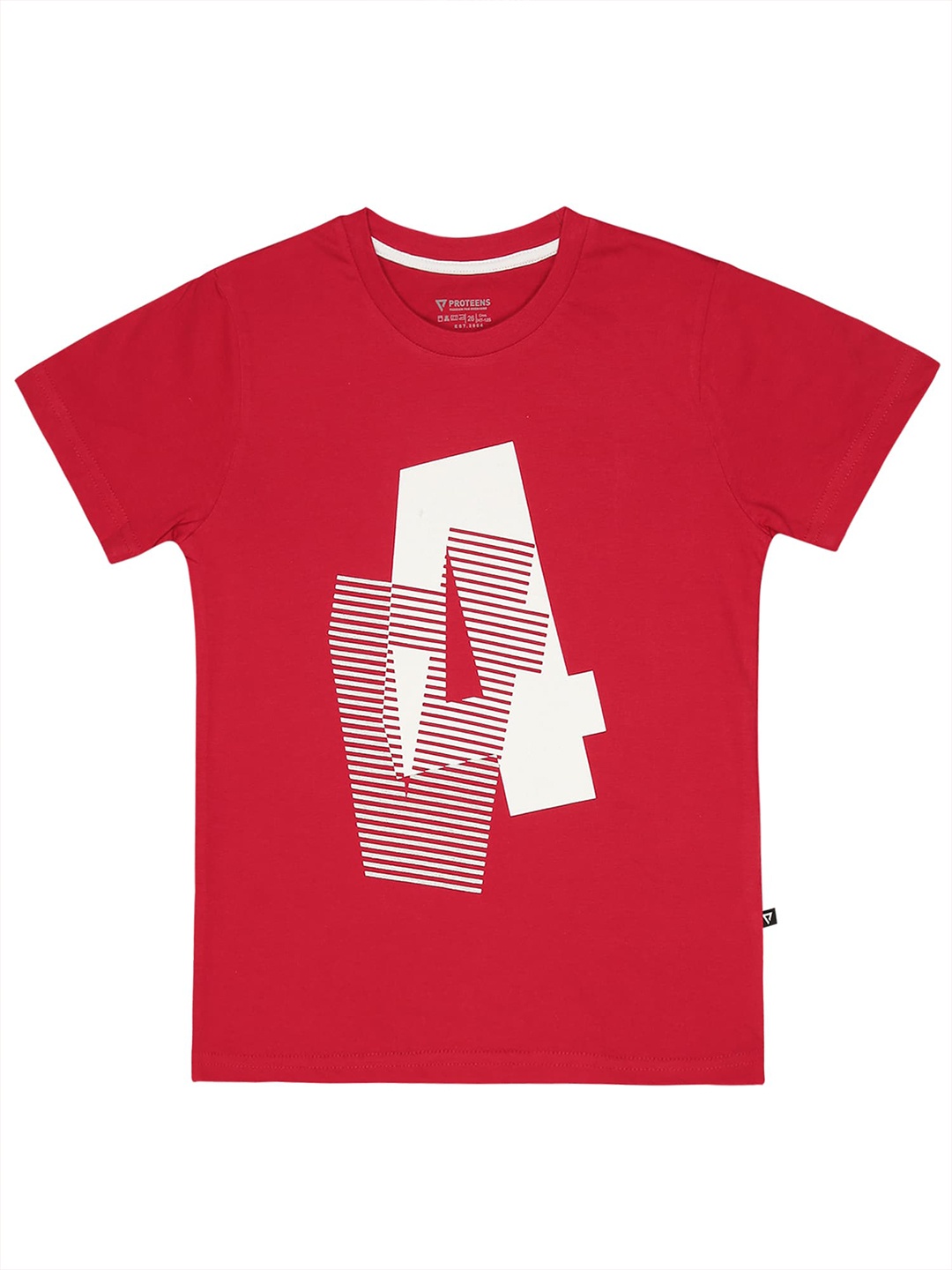 Bodycare Boys Typography Printed Cotton T-shirt, Red