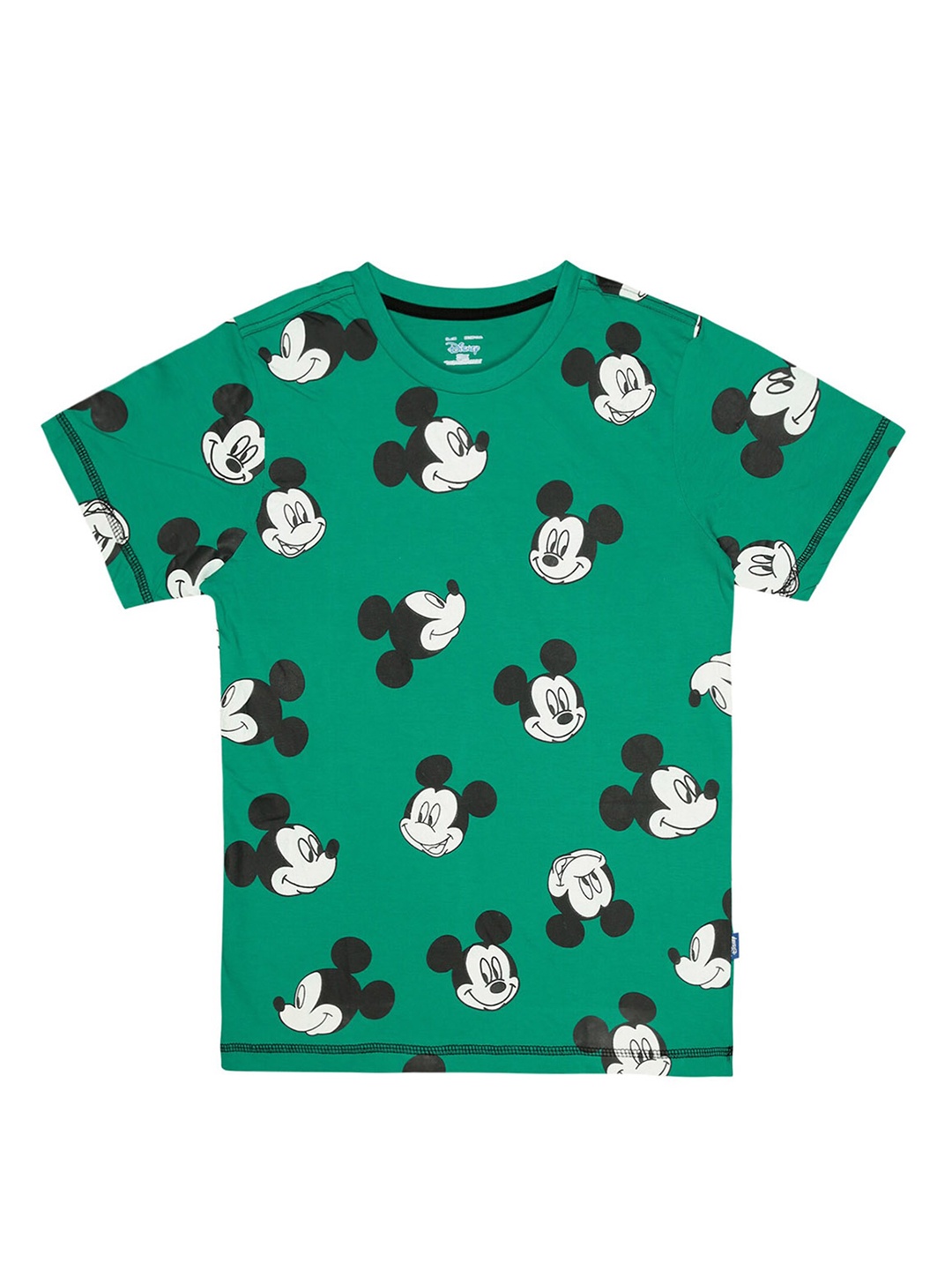 

Bodycare Boys Mickey Mouse Printed Round Neck Regular Fit Cotton T-Shirt, Green