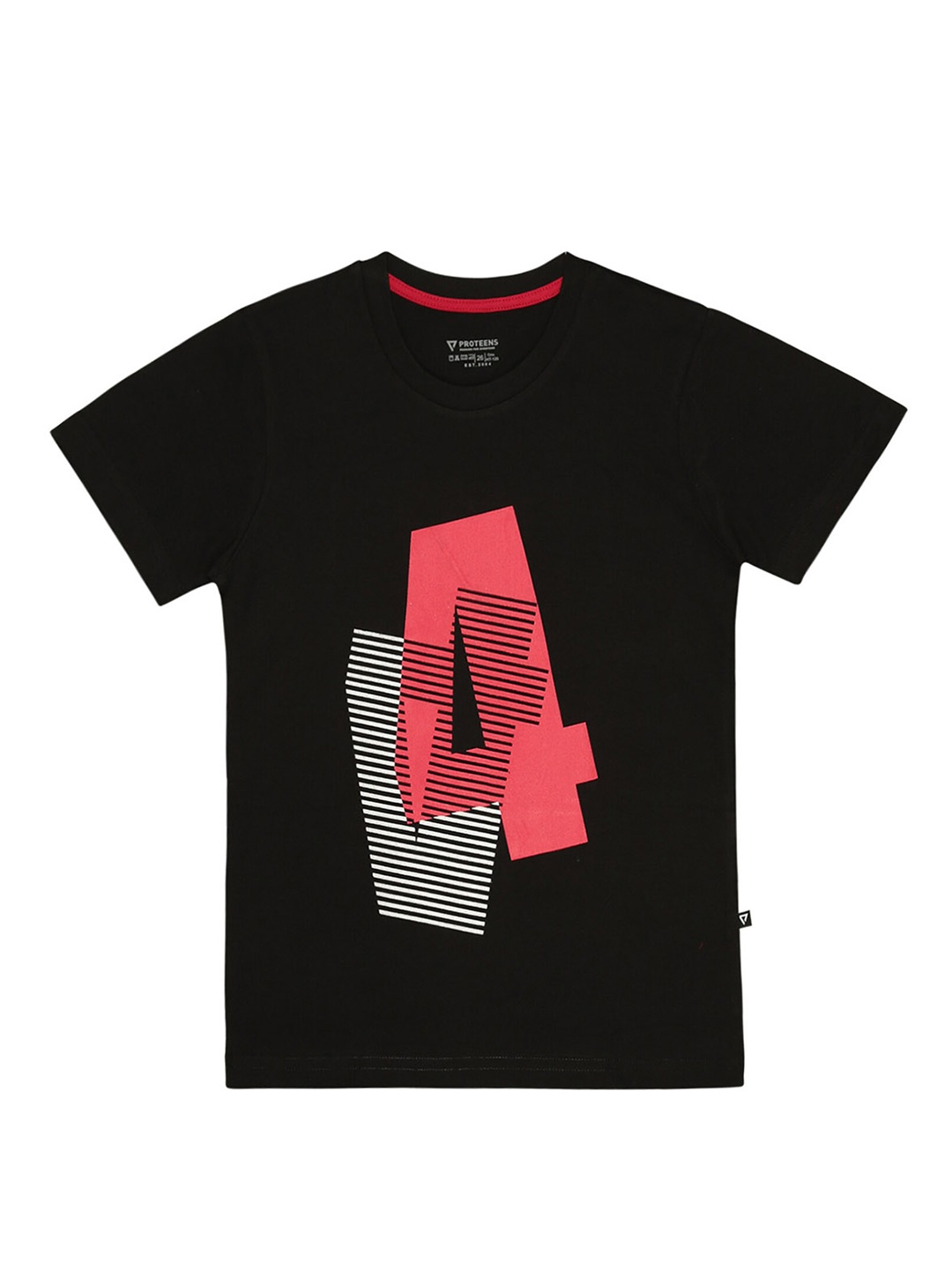 

Bodycare Boys Typography Printed Round Neck Regular Fit Cotton T-Shirts, Black