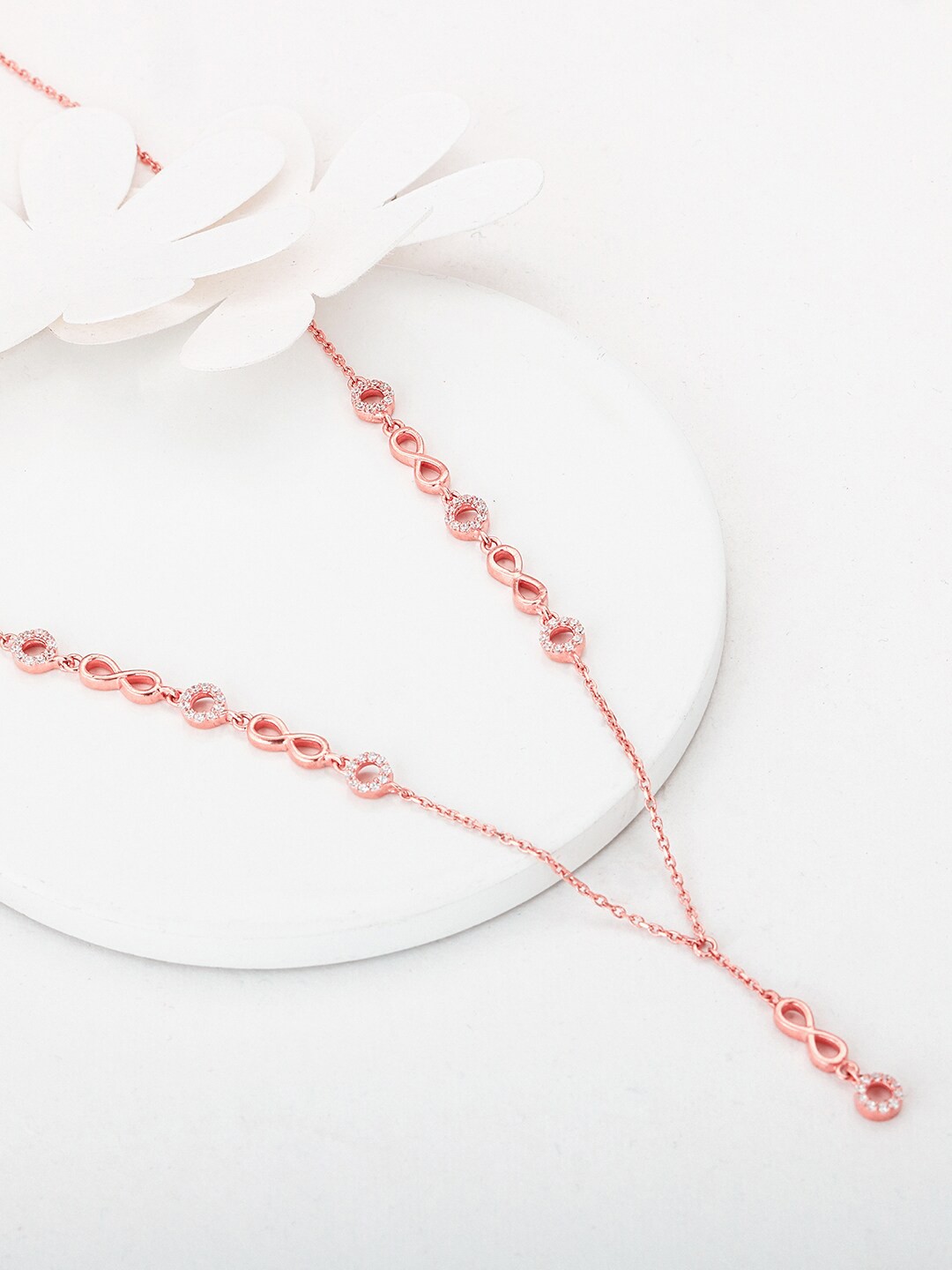 

GIVA Rose Gold-Plated CZ-Studded 925 Sterling Silver Necklace