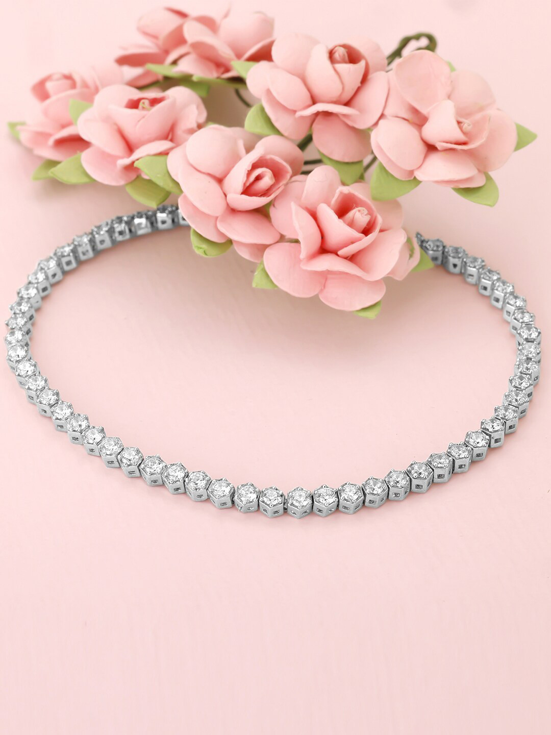 

GIVA 925 Silver Rhodium-Plated Design Detailed Anklet