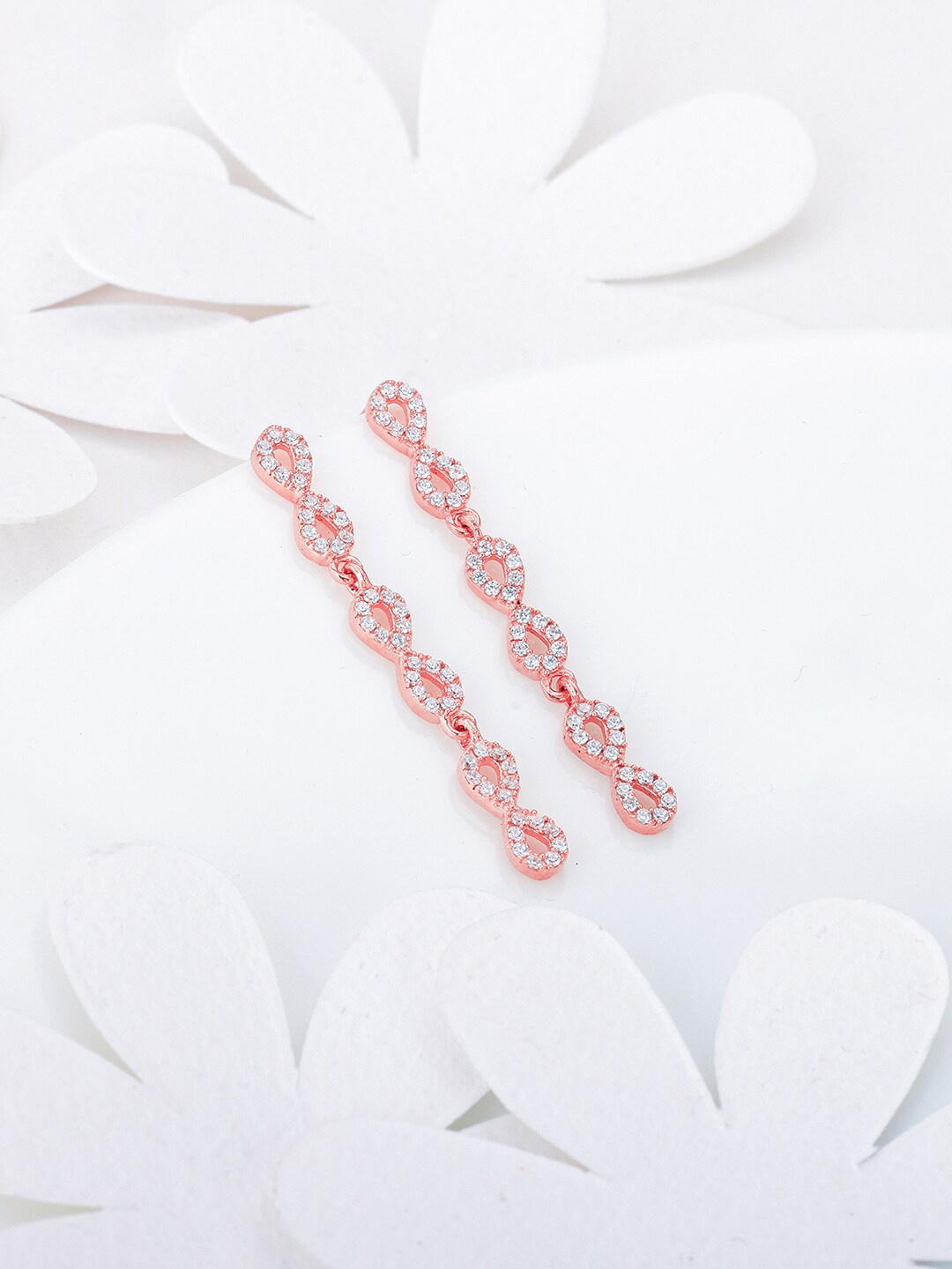 

GIVA Rose Gold-Plated Contemporary Drop Earrings