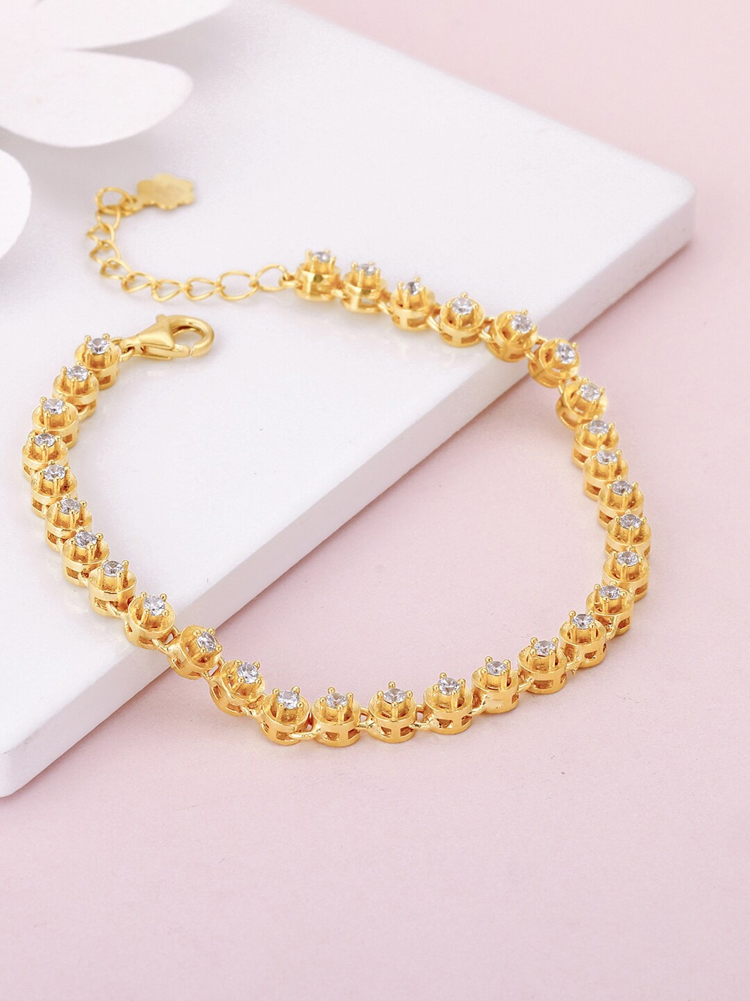 

GIVA Women Gold-Plated 925 Sterling Silver Cubic Zirconia Link Bracelet