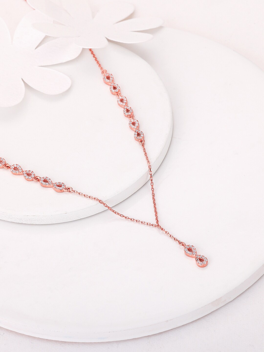 

GIVA Rose Gold-Plated CZ-Studded 925 Sterling Silver Necklace