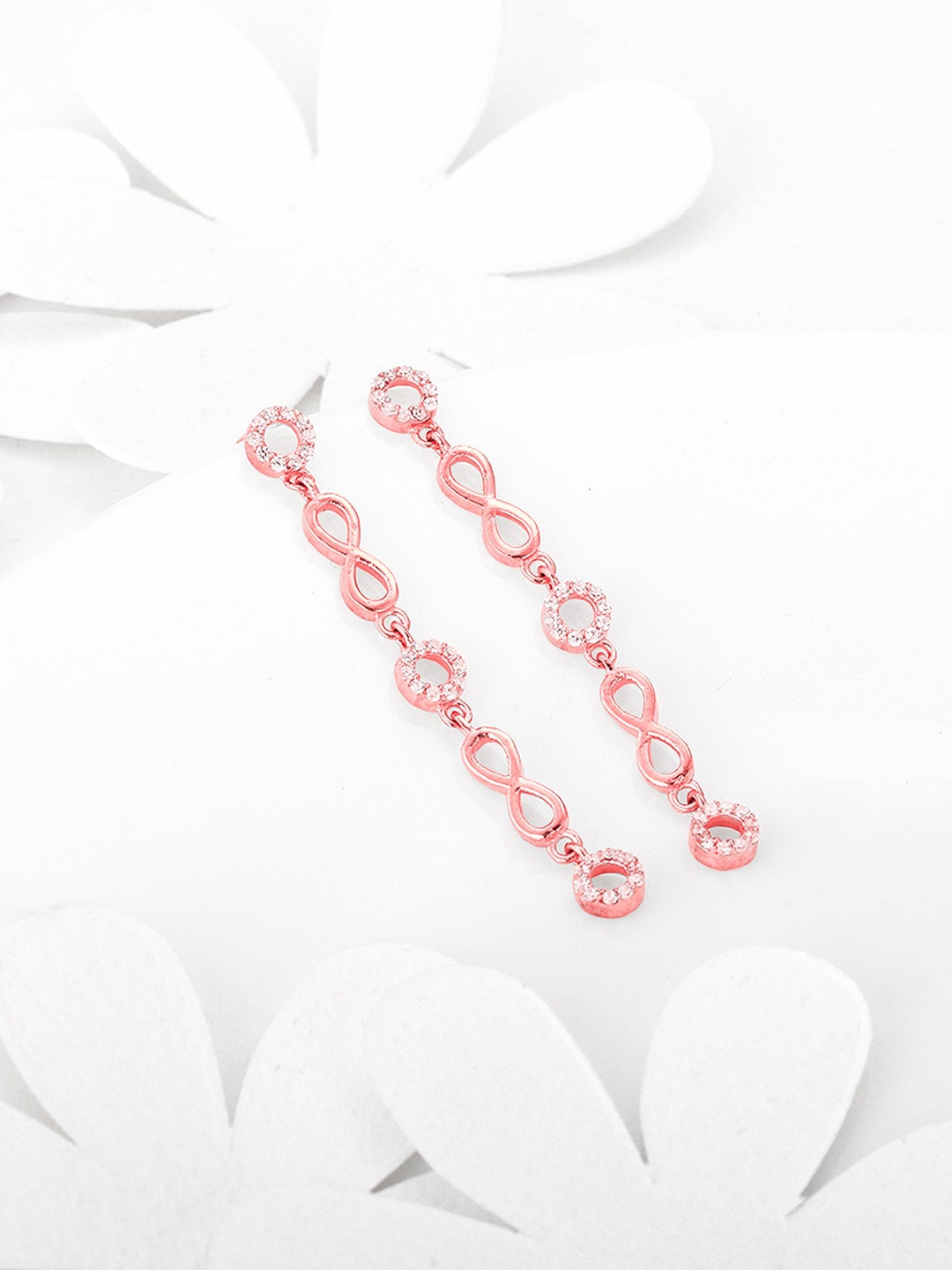 

GIVA Rose Gold-Plated Contemporary Drop Earrings