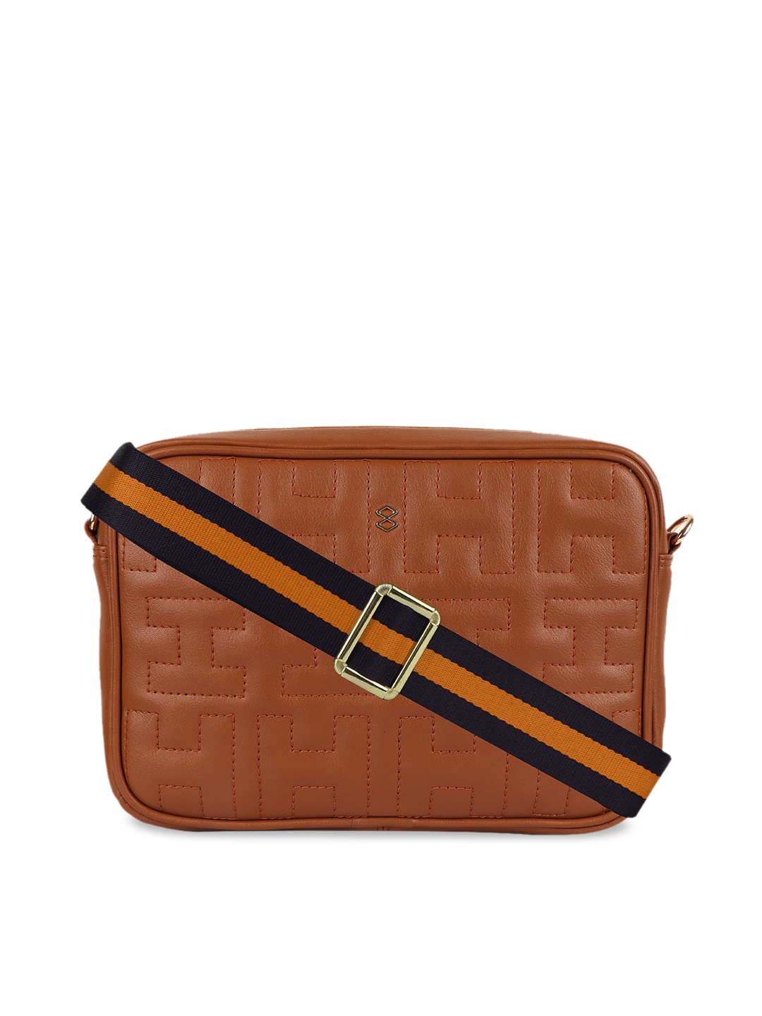 

HORRA Quilted PU Structured Sling Bag, Brown