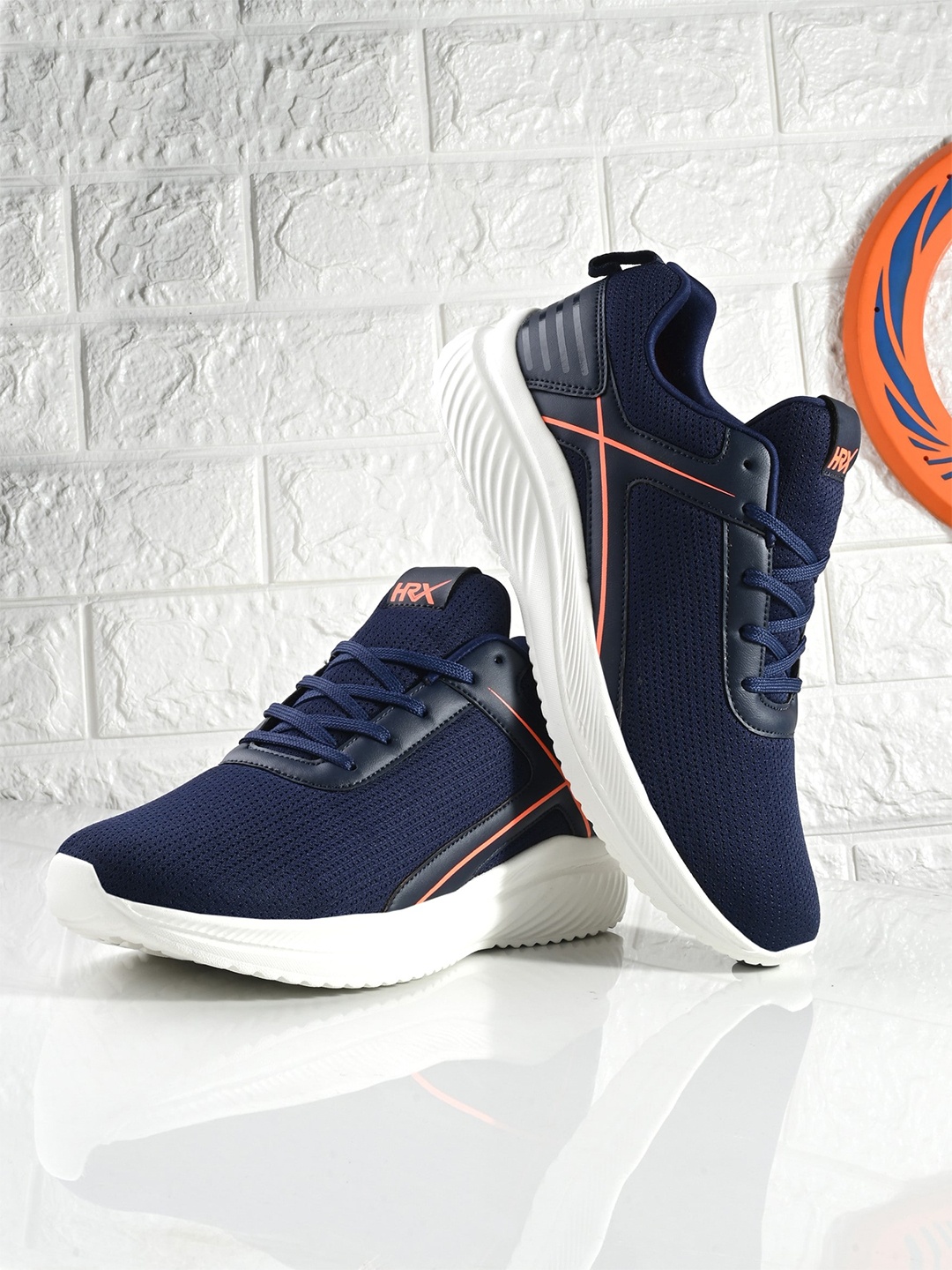 

HRX by Hrithik Roshan Men Navy Blue & White Mesh Memory Foam Running Shoes