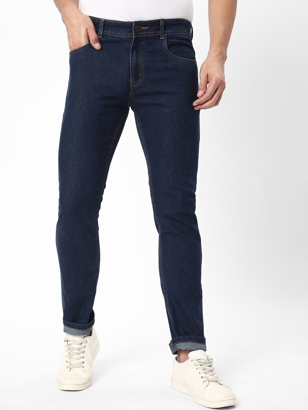 

R&B Men Slim Fit Clean Look Jeans, Blue