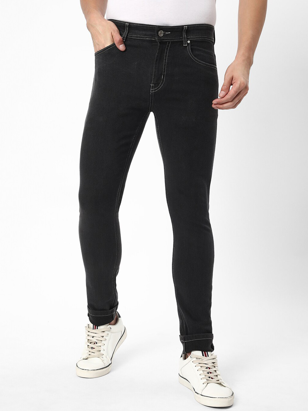 

R&B Men Grey Slim Fit Clean Look Jeans